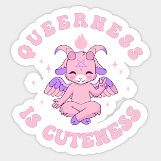 Queerness is Cuetness Cute Queer Baphomet Sticker